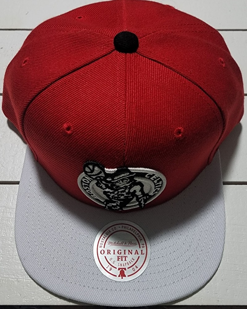 Boston Celtics Mitchell & Ness Cardinal Red 2 Tone Adjustable Snapback Hat