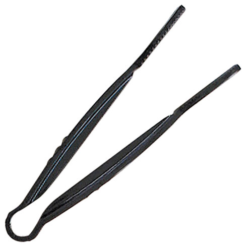 Thunder Group PLFTG012BK 12" Black Polycarbonate Flat Grip Serving Tong