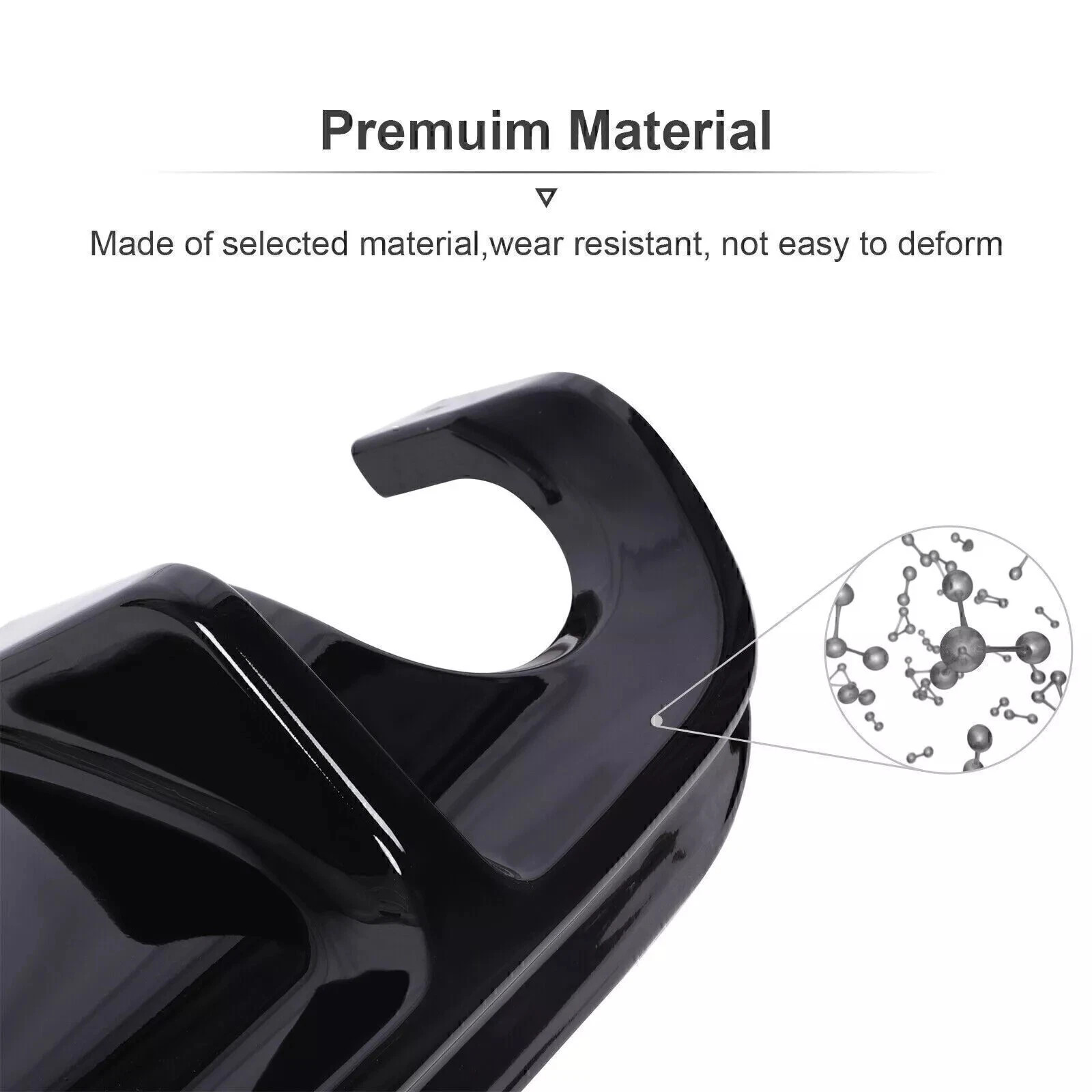 Fit 2014-2017 Infiniti Q50 Glossy Black Rear Bumper Diffuser W/ LED Brake Light