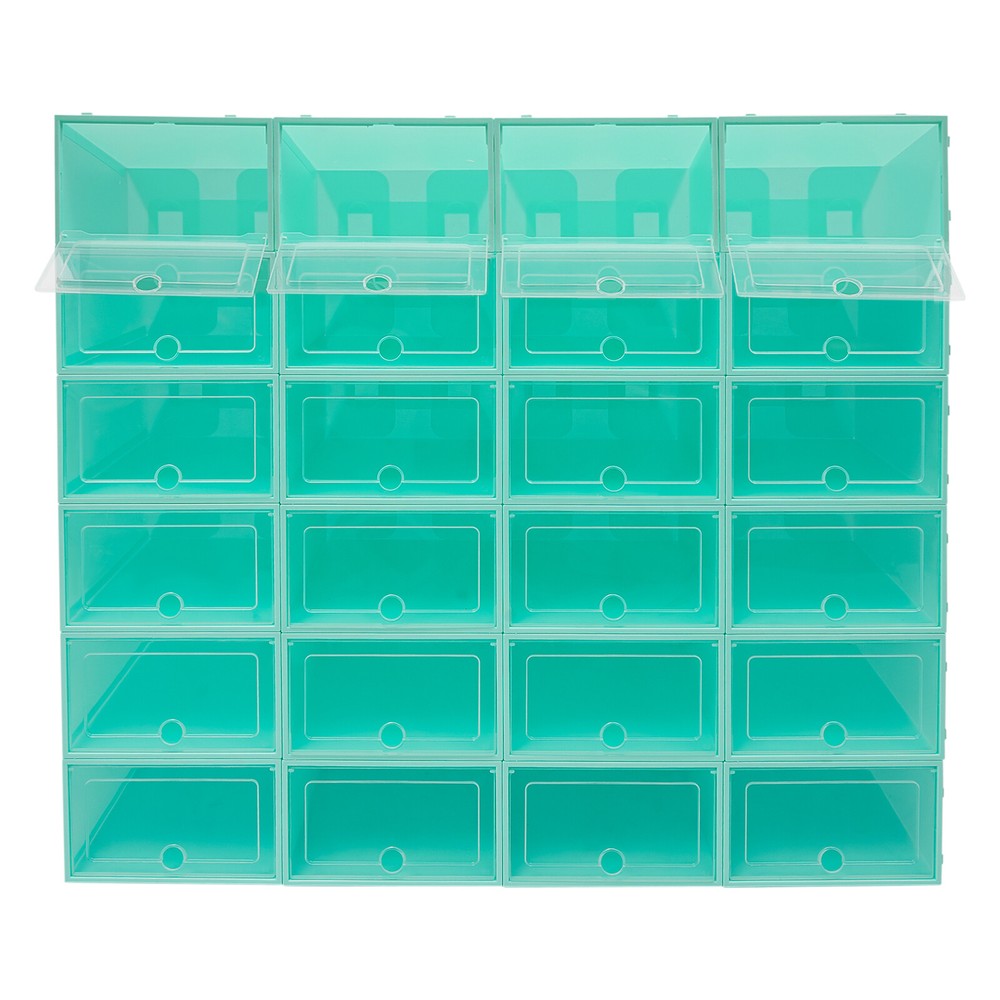 24 Pack Shoe Storage Boxes, Stackable Shoe Boxes, Shoe Storage Organizer NEW