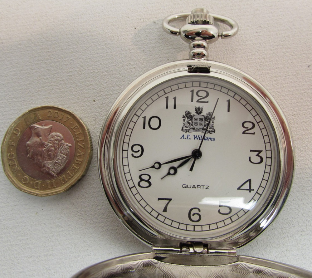 (ref288CC) AE Williams Celtic Design Quartz Pocket Watch Needs Battery