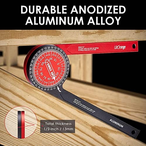 Aluminum Miter Saw Protractor Plus | 8.7-Inch Angle Finder Featuring 1 Pack