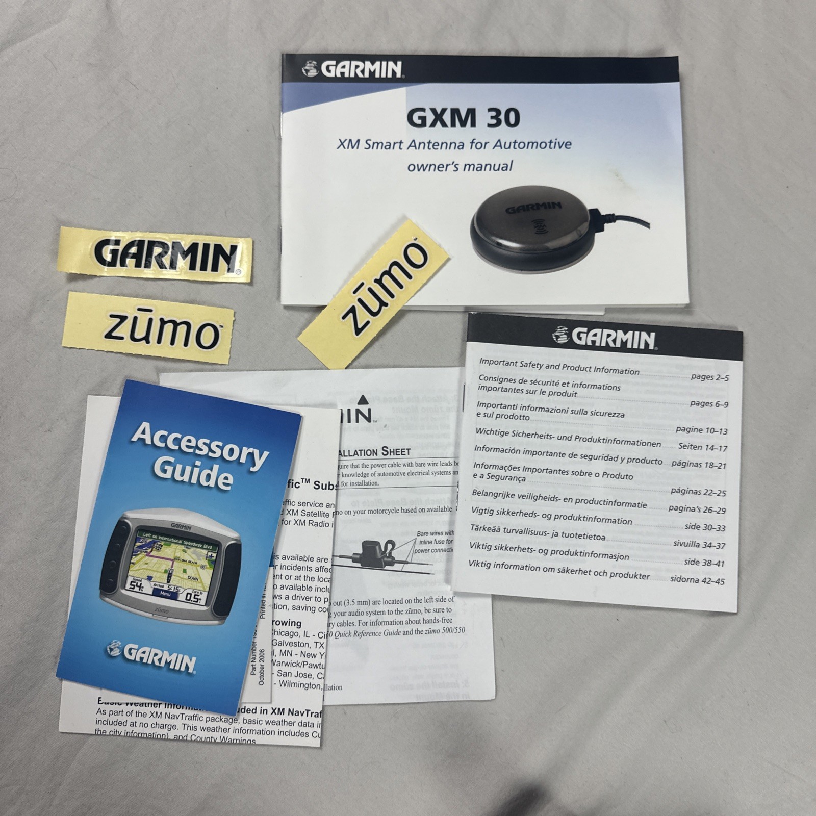 OEM Garmin Zumo 550 Motorcycle Power Cradle Mount & Chrome Handlebar Clamp