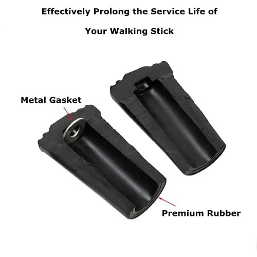 Walking Stick Tips Rubber - 4pcs Trekking Pole Replacement Feet