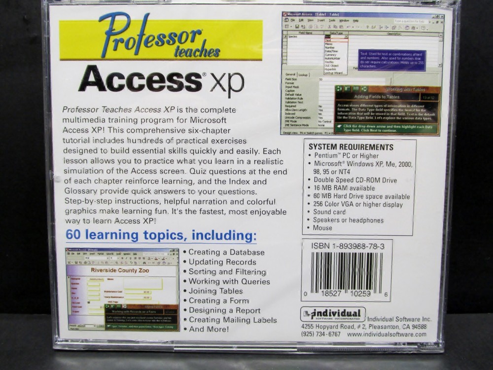 Professor Teaches XP Software, Win. 2000 / 98, ME & Explorer 5..5, 9 NEW CD-ROM