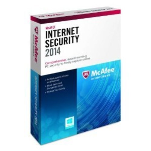 Office McAfee Internet Security 2014 Windows Supported 1 PC Protection UNUSED