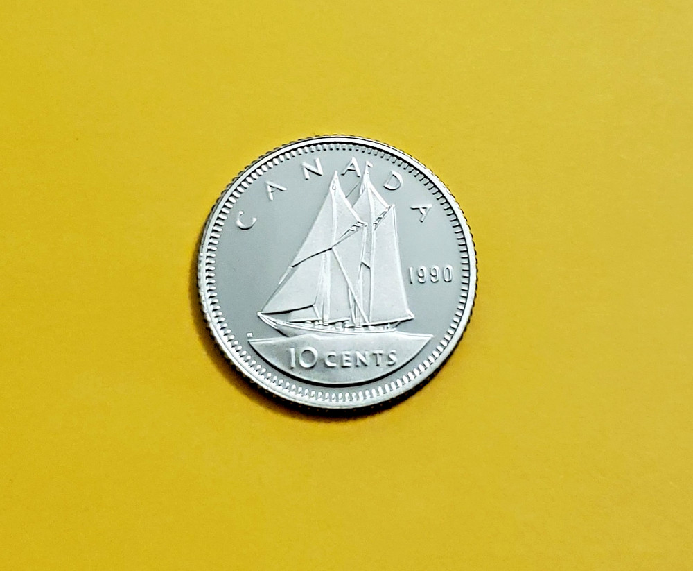 1990 Canadian Proof Dime