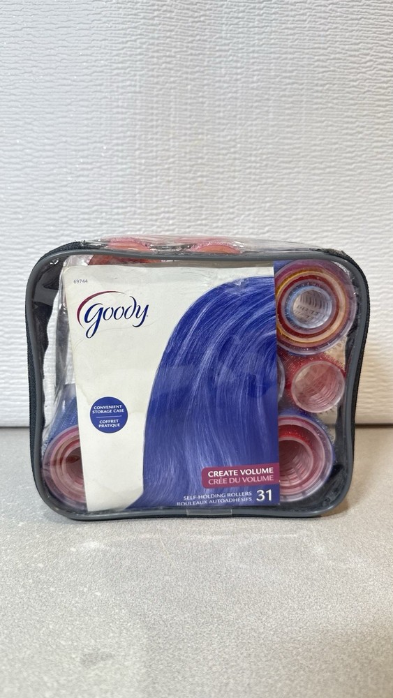 Goody Self Holding Rollers 31 Rollers Multi Size Clear Zipper Case Create Volume