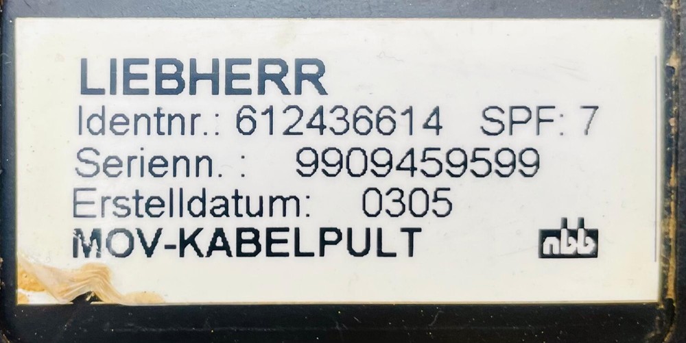 LIEBHERR 612436614 Wireless Radio Crane Remote Control