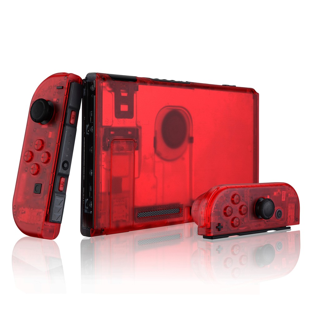 Custom Clear Red Console Back Plate Controller Housing Shell for Nintendo Switch