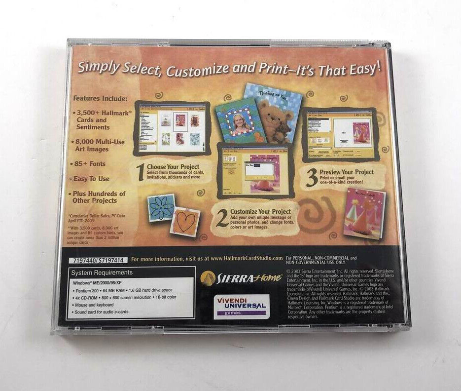 HALLMARK CARD STUDIO 2004 PC WIN 98/2000/ME/XP