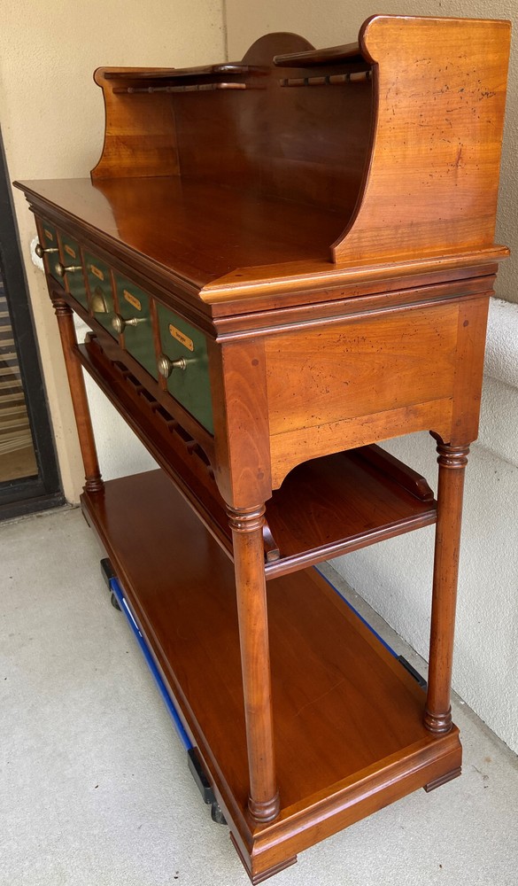 French Solid Cherry Wood Wine Bar, Server, Sideboard, Liquor Cabinet