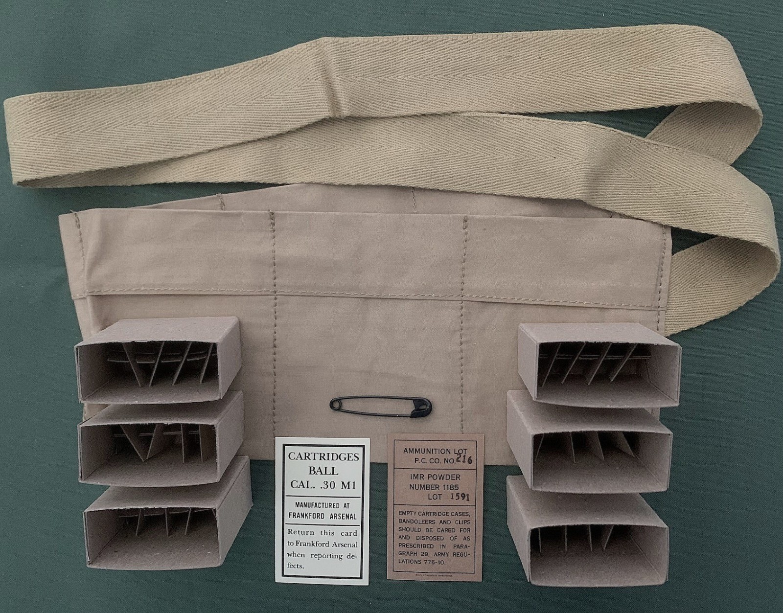 PRE-WAR / INTERWAR  M1903 NEW REPLICA BANDOLEER REPACK KIT FOR 5 ROUND CLIPS