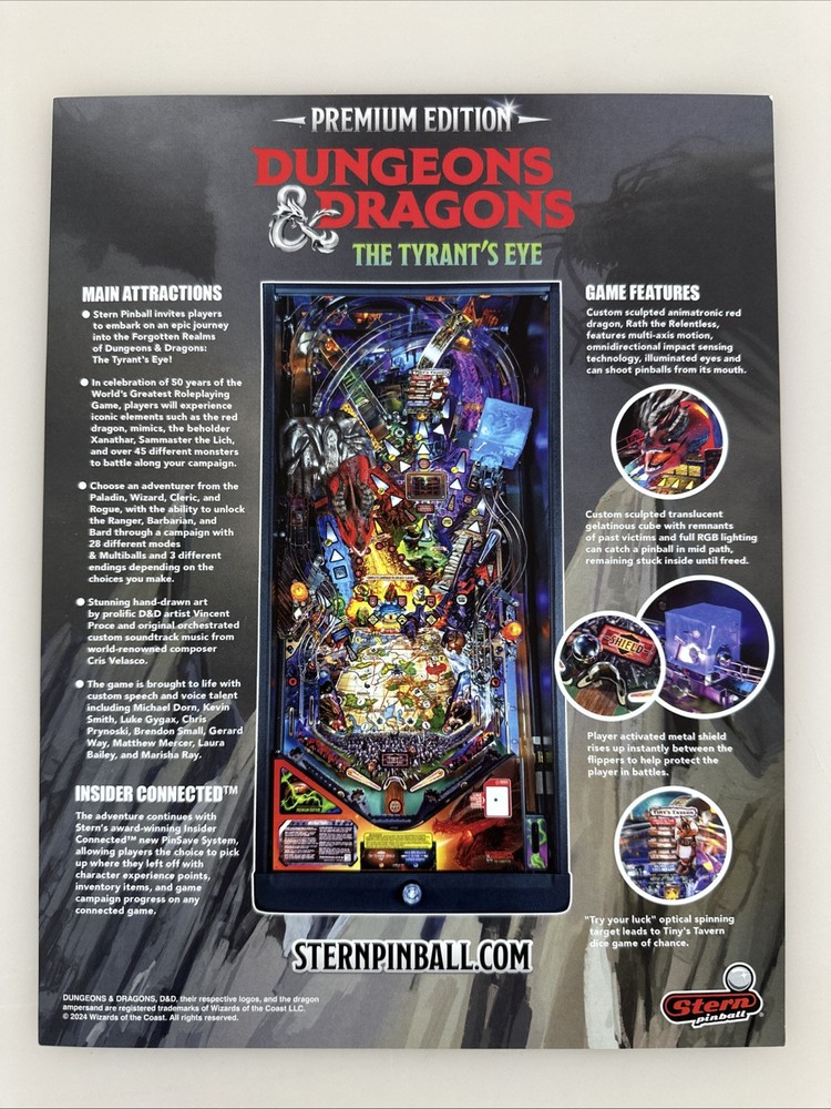Stern Dungeons & Dragons Premium Pinball Flyer