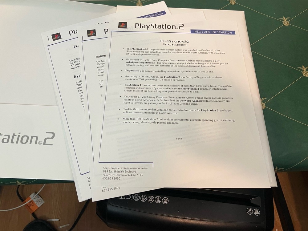Sony E3 2005 Press Kit Folder: Press Releases, PS3 Announcement, Software List