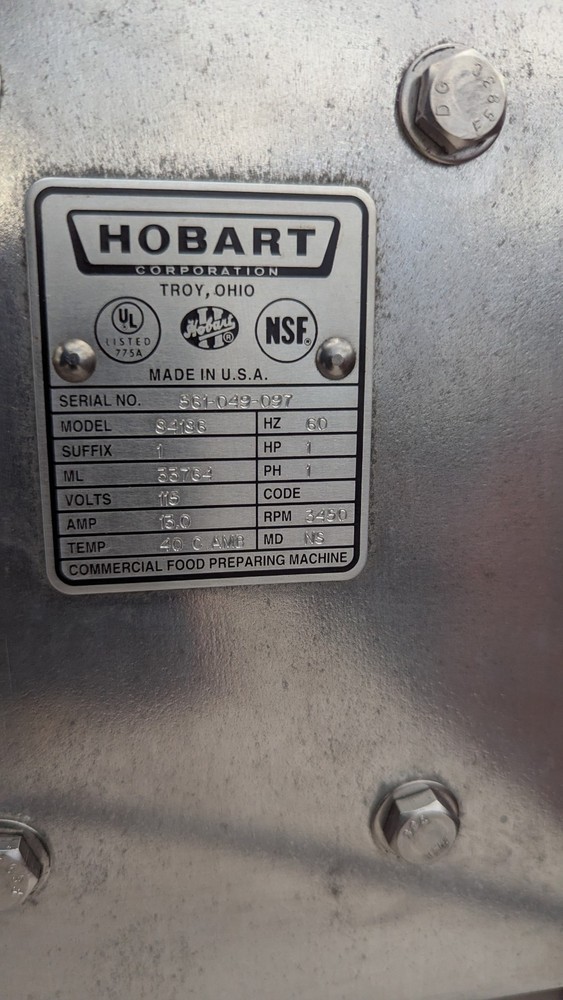 HOBART 18" Buffalo Chopper -- Model 84186 -- Single Phase