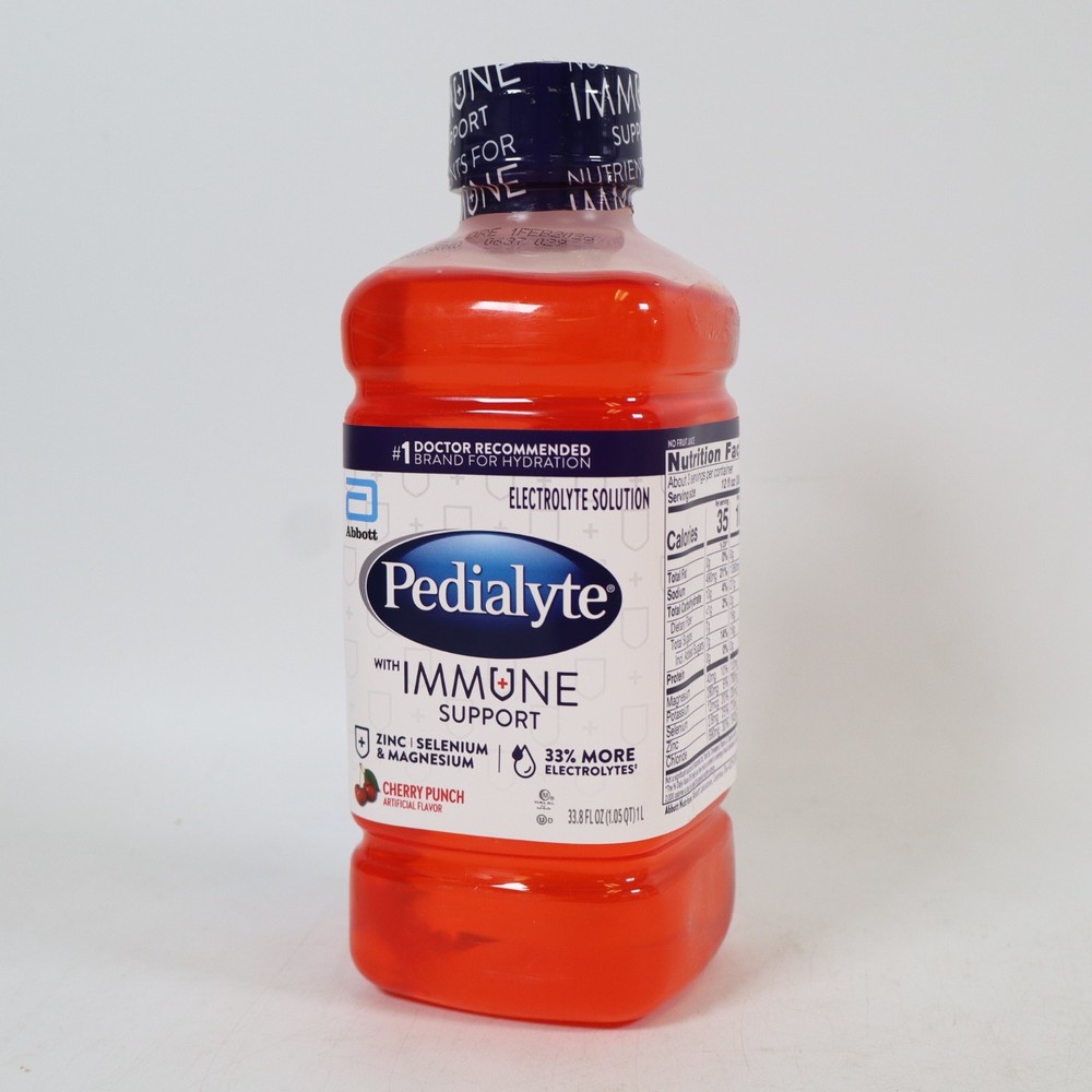 4 Pack Pedialyte Immune Support Cherry Punch Electrolyte Hydration 1L EXP2/2026+