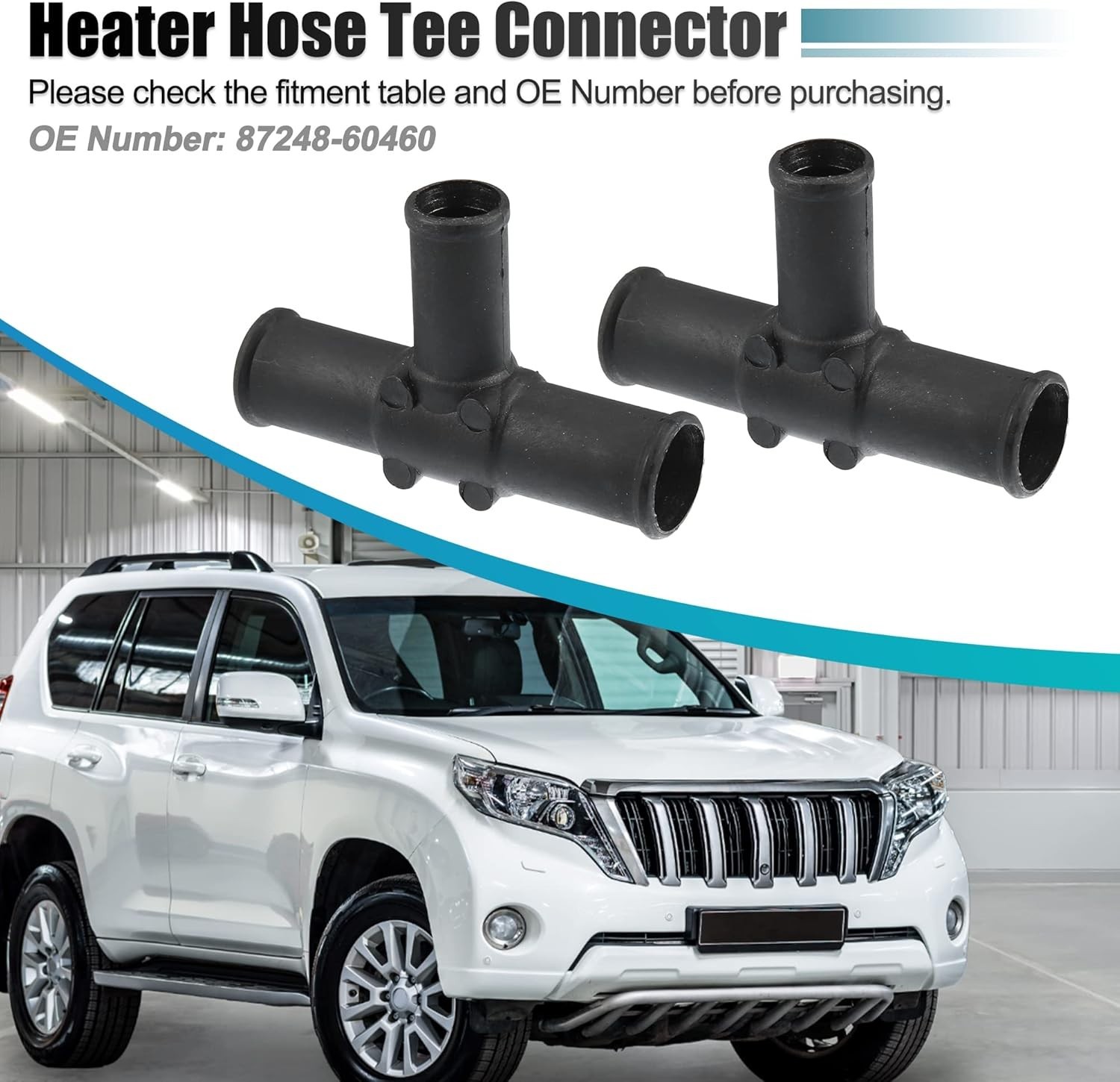 2 Pcs Heater Hose Tee Connector for Land Cruiser 1992-2007 for Sequoia 2001-2007