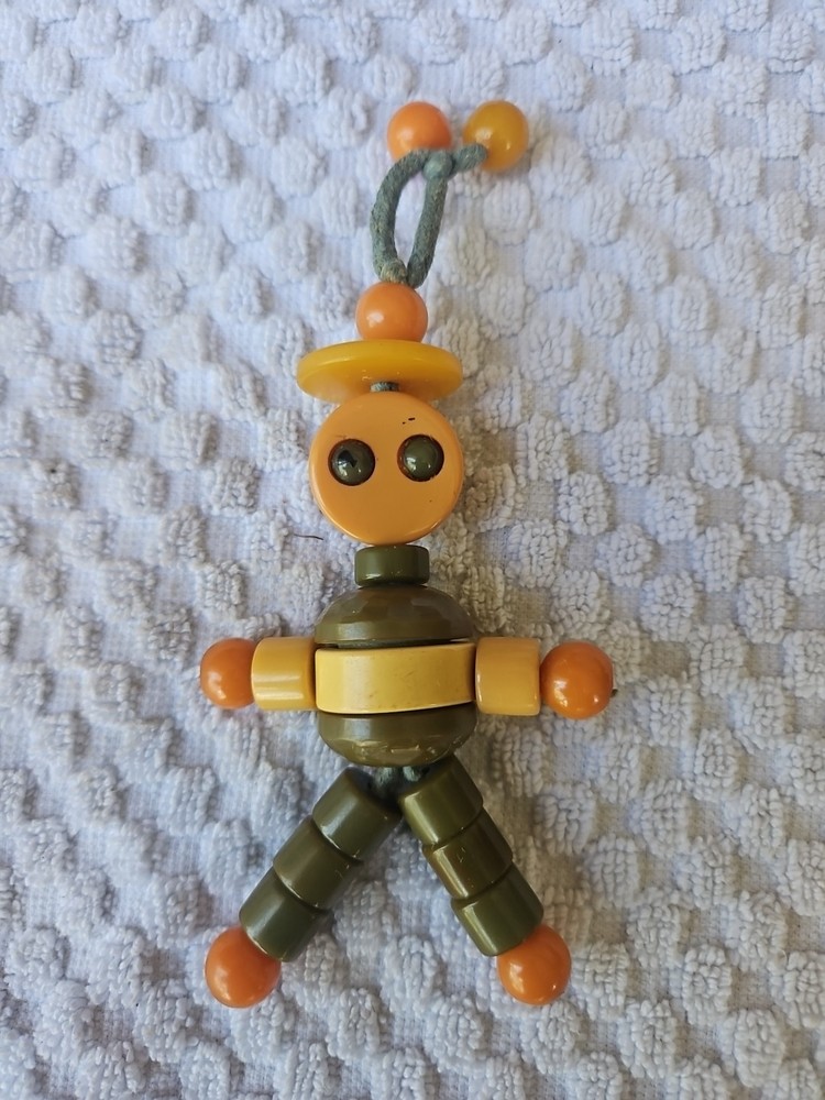 Vintage 1930s  Multicolor BAKELITE Jointed Man .