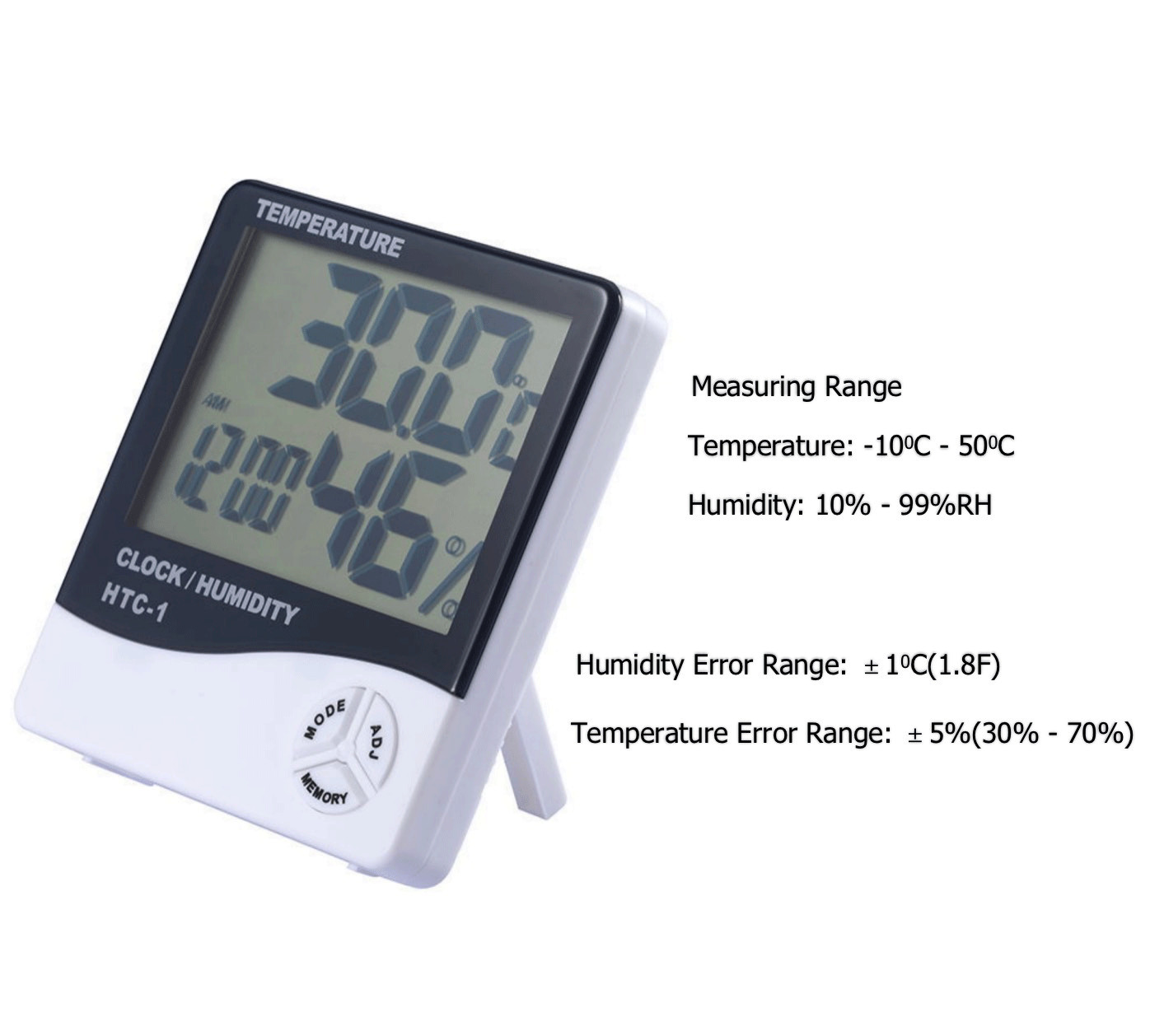 Thermometer Indoor Digital LCD Hygrometer Temperature Humidity Meter Alarm Clock