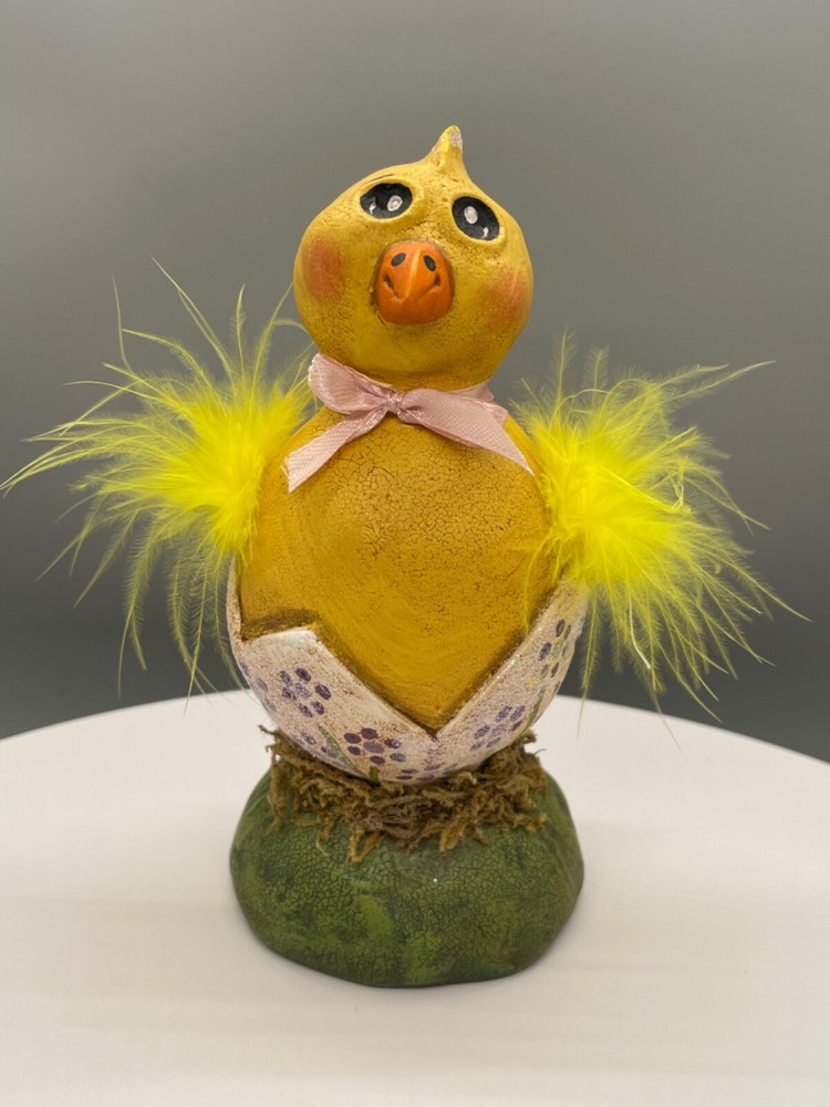 Chuck McClenning Folk Art Spring Baby Chick Easter Decor Primitive Figurine