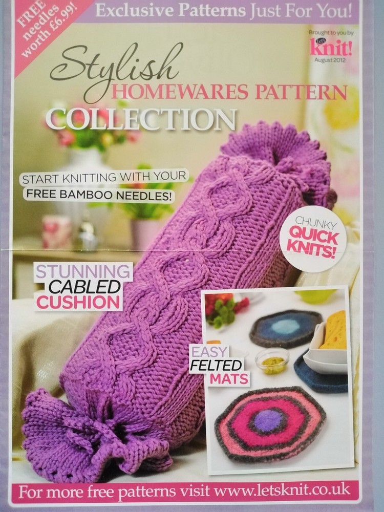 STYLISH HOMEWARES PATTERN COLLECTION - LET'S KNIT Aug 2012