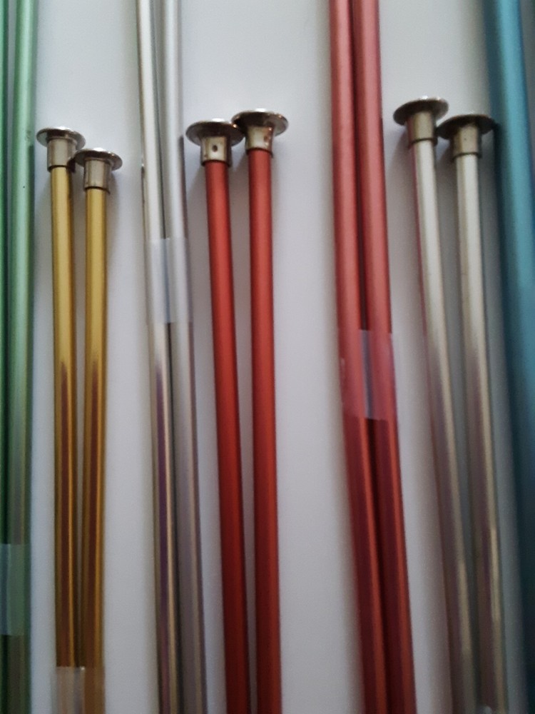 21 Complete Sets Single Point Knitting Needles Boye, Bates, other, 14", 10" KN7