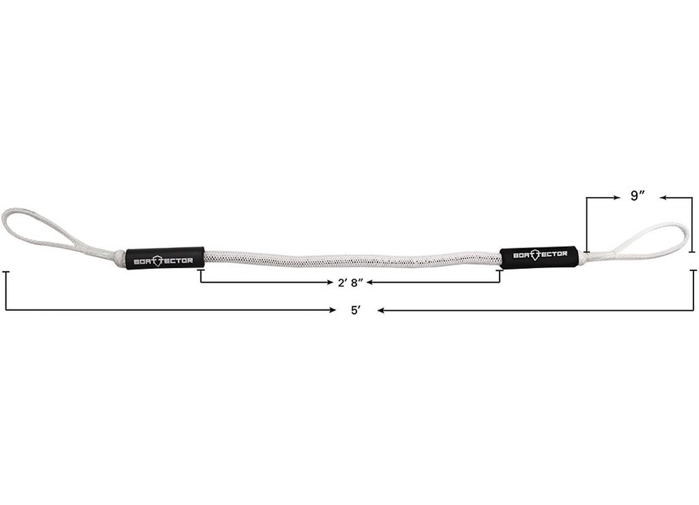 Extreme Max 3006.3252 BoatTector Bungee Dock Line Value 4-Pack - 5', White