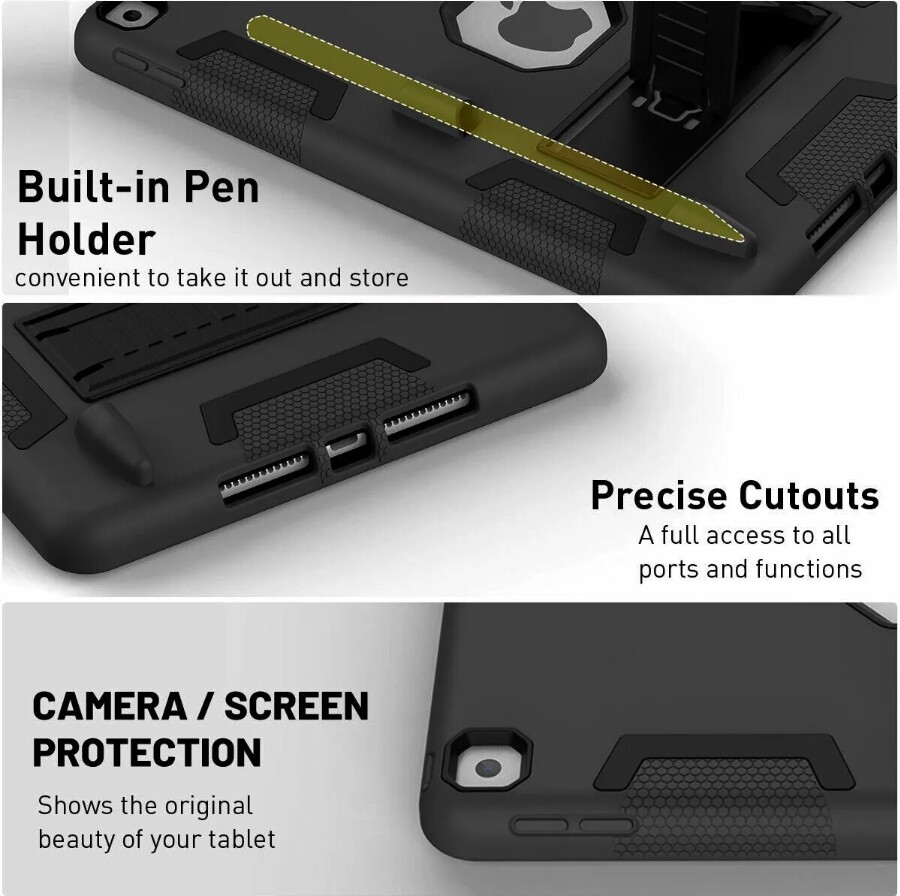 For Apple iPad 9th 7th 8th 10.2" Case Rugged Shockproof Heavy Duty Stand Cover
