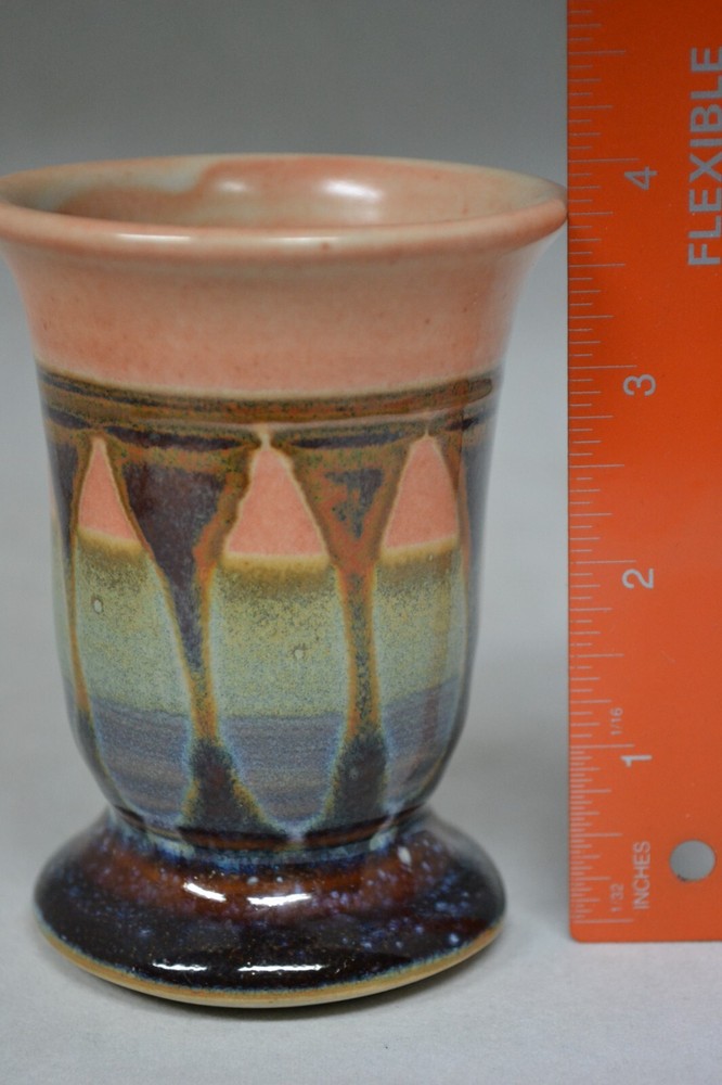 Small Studio Pottery Vase with Drip Design