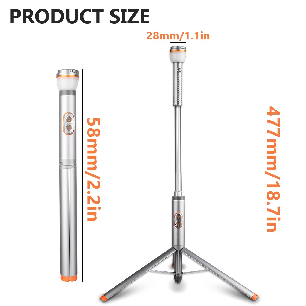 Rechargeable Smart Remote Magnetic Flashlight - Adjustable Height Camping Light