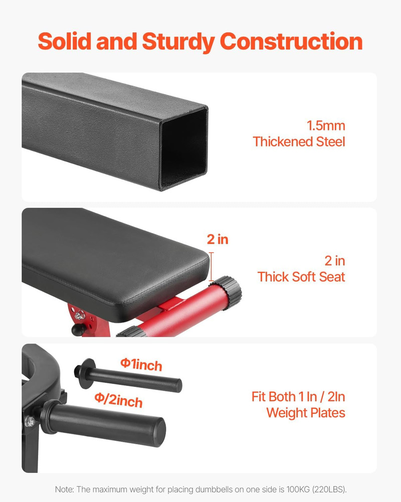 Chest Press Machine, Bench Press Set, Adjustable Flat Incline Bench with Indepen