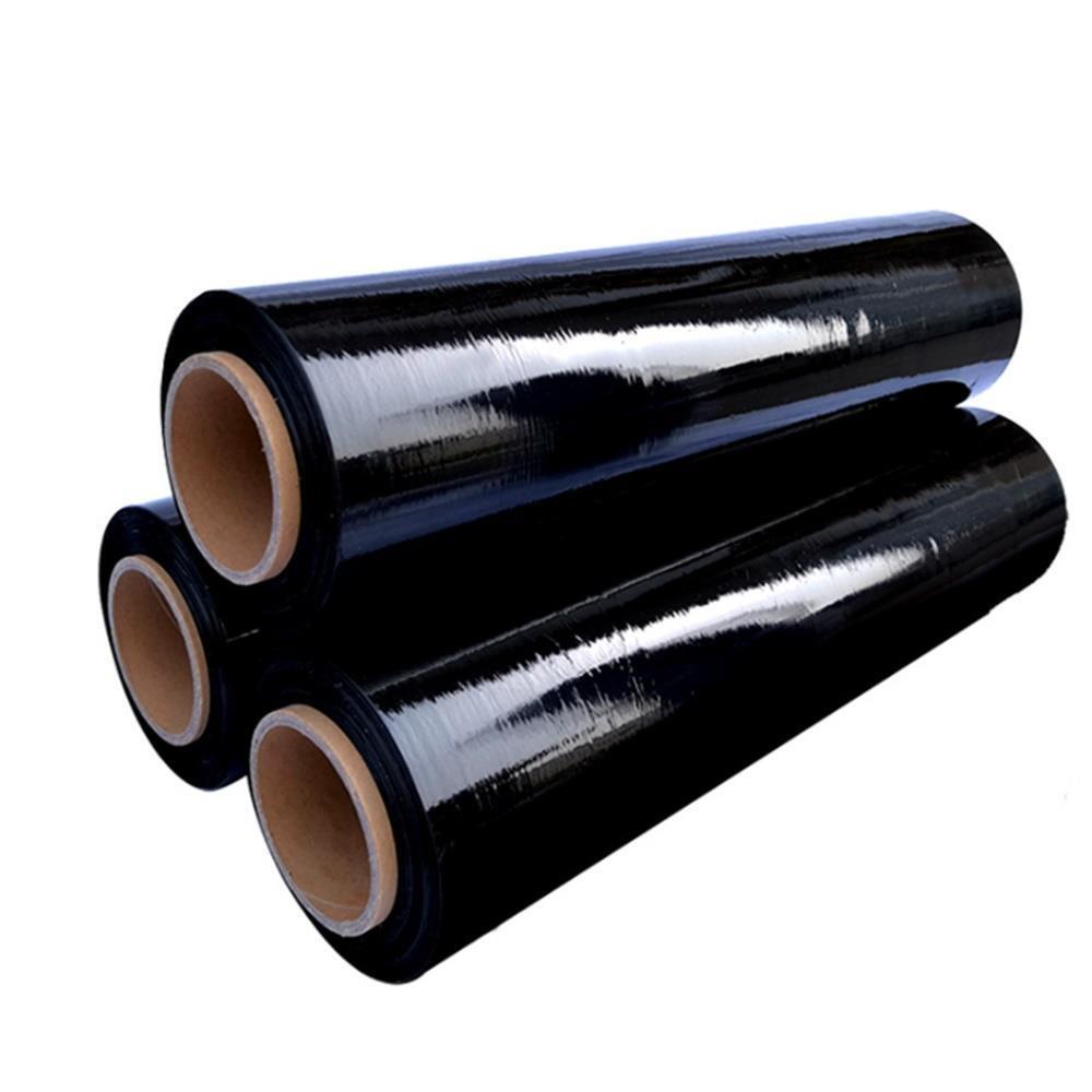18" x 1500' 80 Gauge 4 Rolls Pallet Wrap Stretch Film Hand Shrink Wrap Black NEW