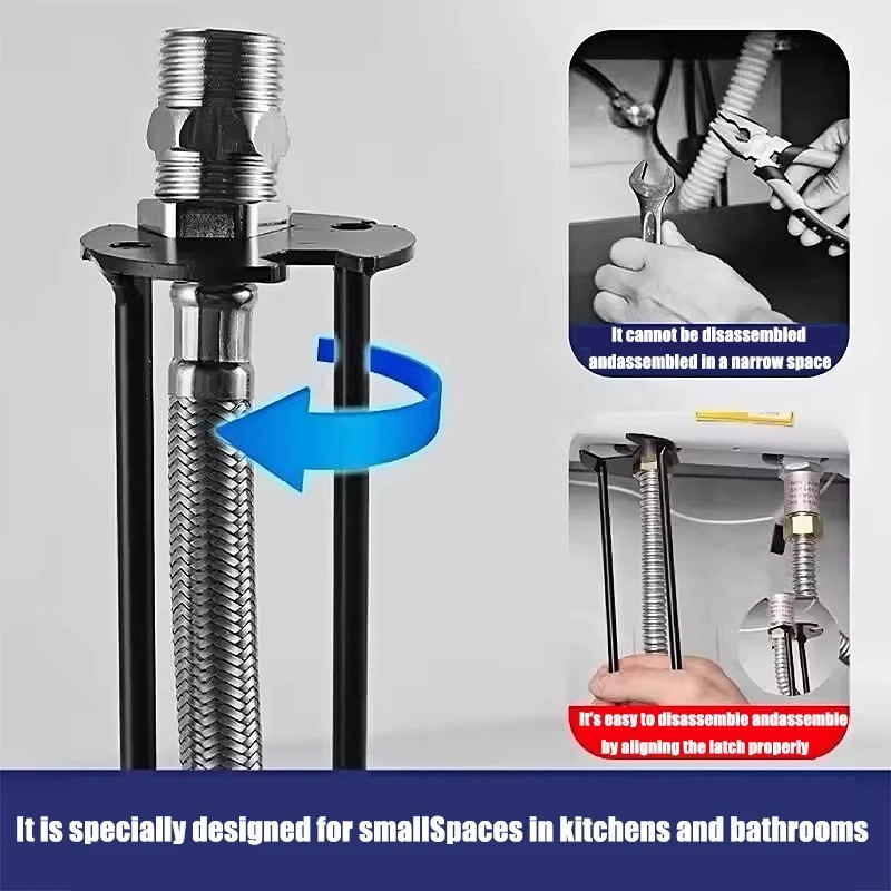 Multifunctional Sink Wrench Set, 2-Pack Basin and Faucet Wrench Tool with Fou...