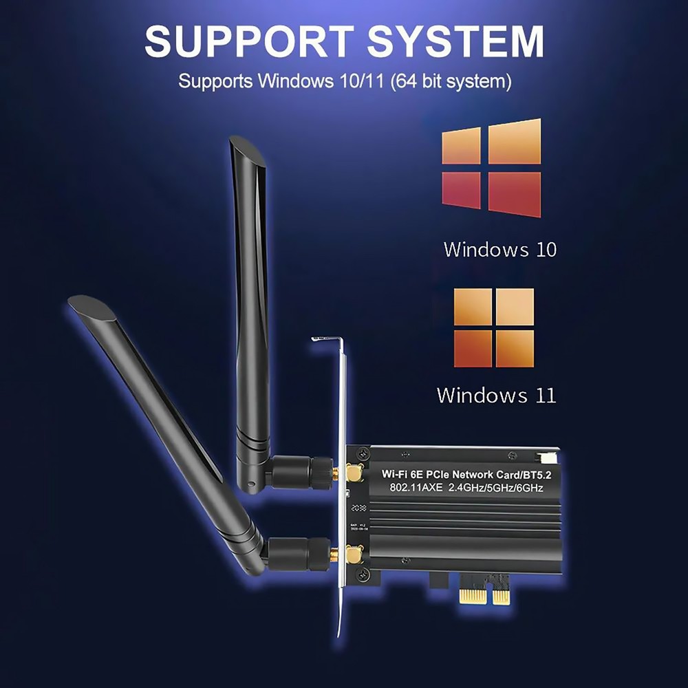 PCI-E WiFi Gaming Adapter Desktop PC for Intel PCIe Wifi Card Bluetooth5.2