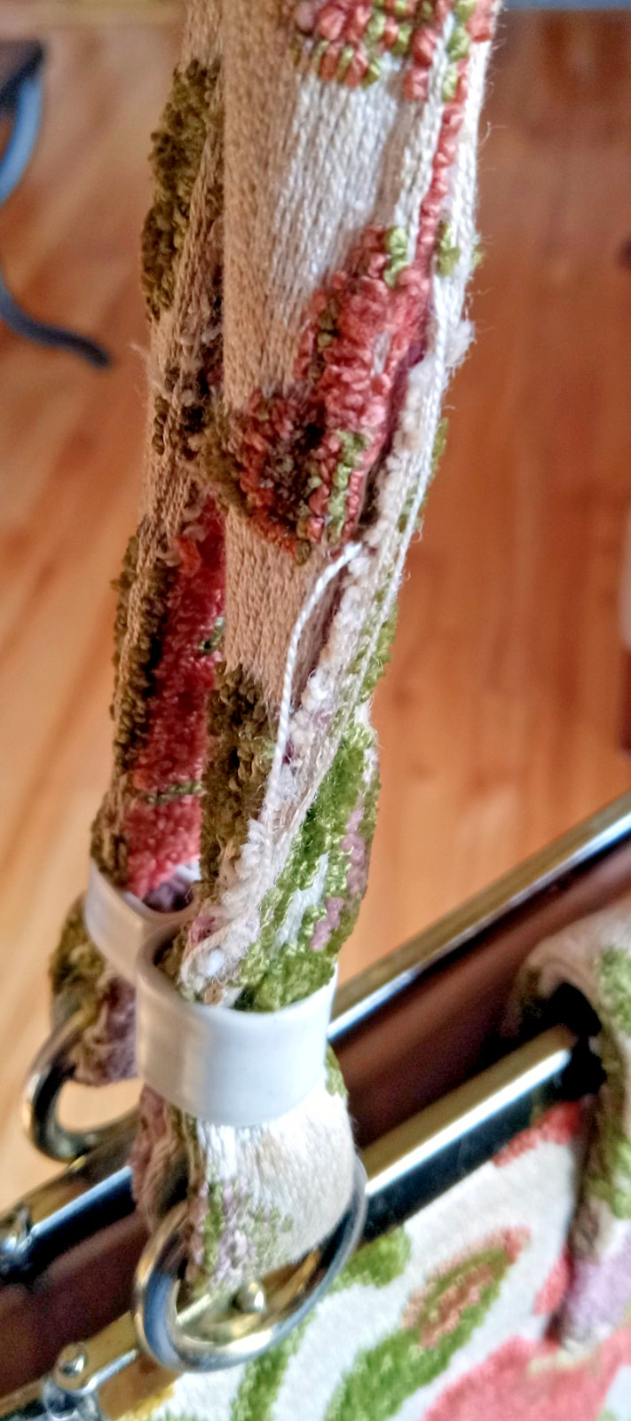 VTG MCM ETRA Fabric Textile Carpet Bag Metal Frame Handbag Floral Purse 50s-60s