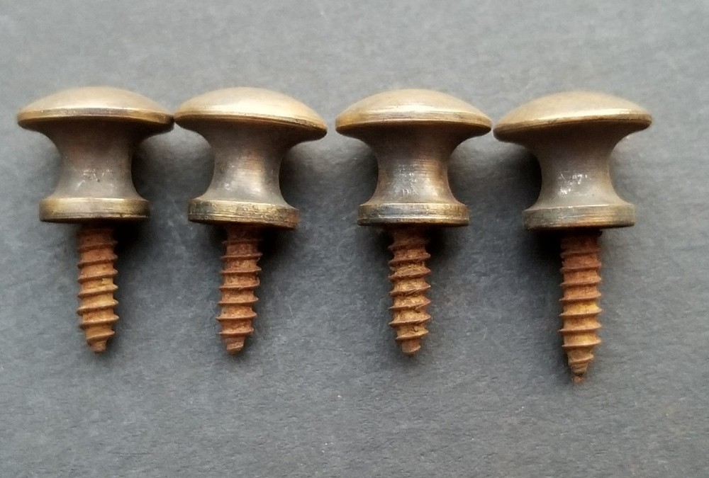 4 Solid Brass VERY SMALL Stacking Barrister Bookcase 7/16" Knobs drawer Pulls #K