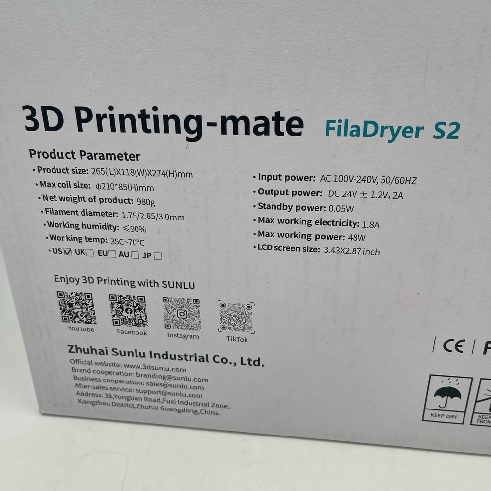 SUNLU 3D Printing Plate Dryer Box S2 with Upper & Lower Heating Plates