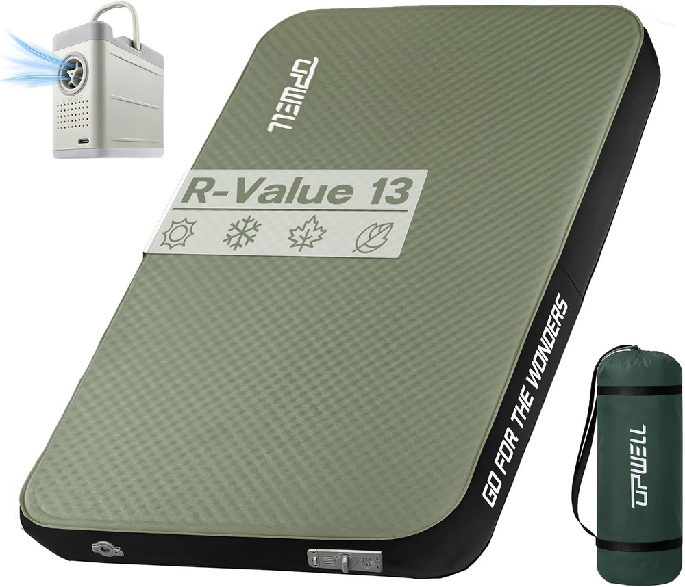 Self Inflating Sleeping Pad 4.5" Thickness Camping Mattress with Solid Foam Doub