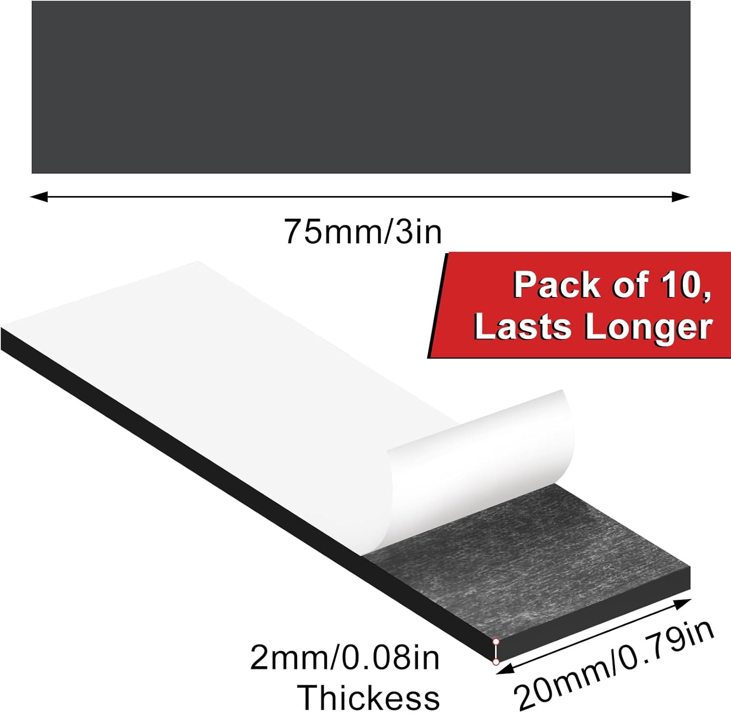 Magnetic Strips with Adhesive Backing,10 Pack Strong Self Sticky Back Magnet Tap