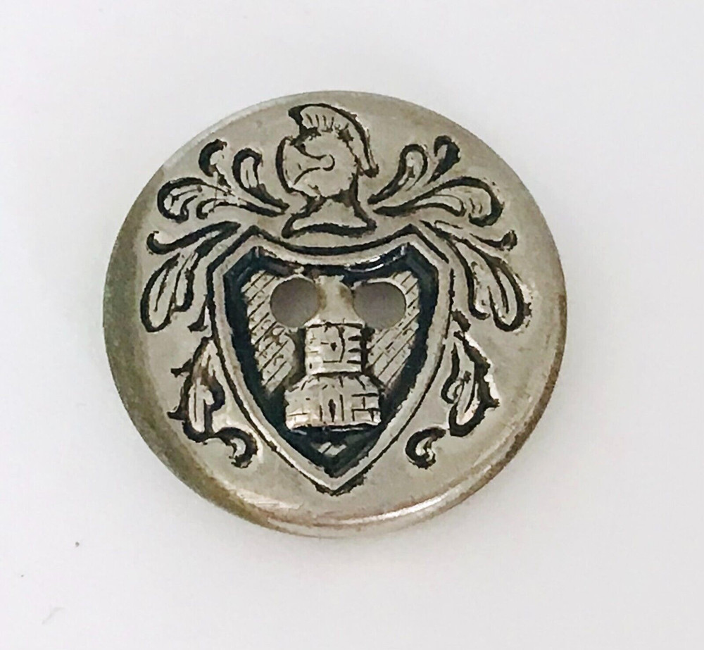 Vintage Knight in Armor Crest Button Two Hole Single
