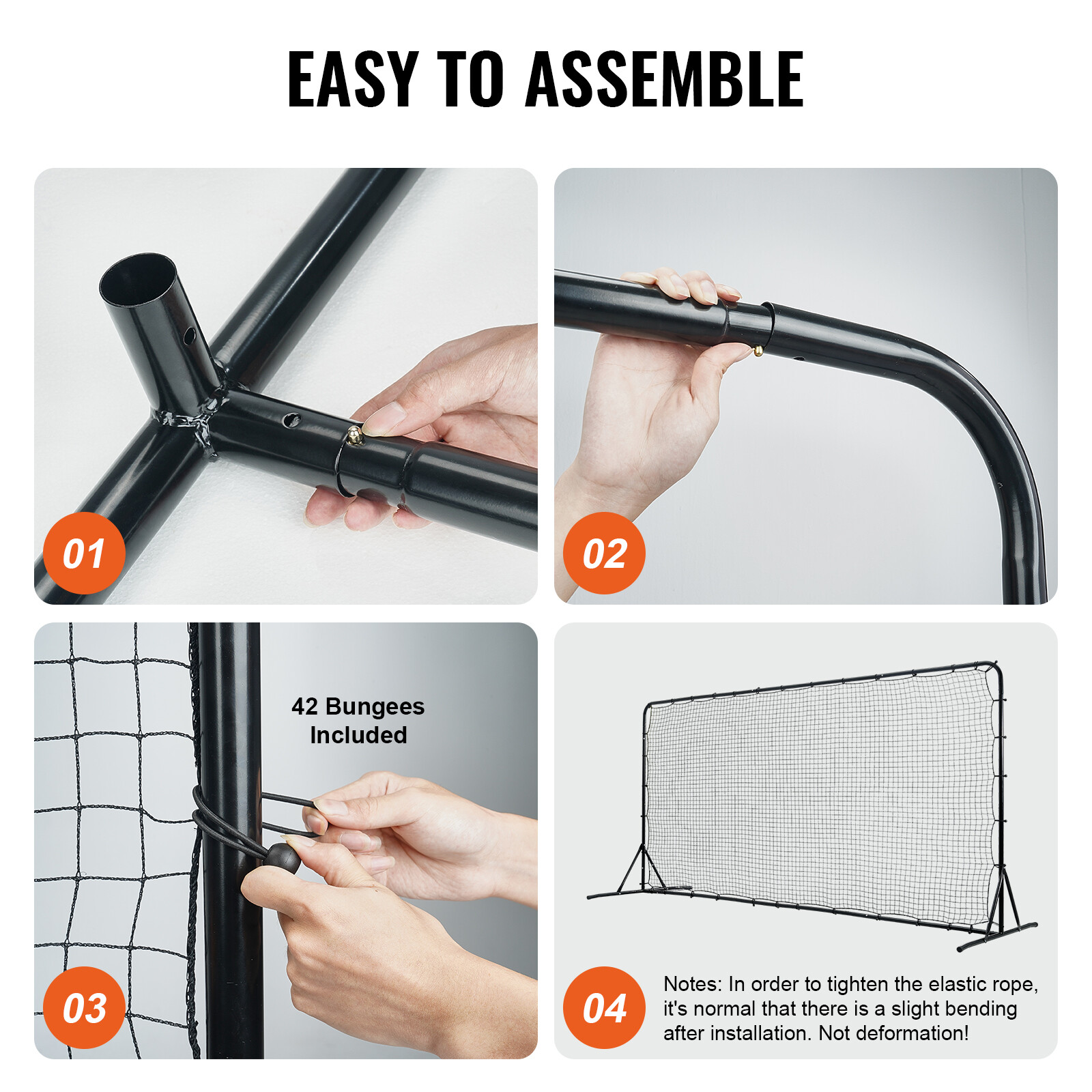 VEVOR 12x6FT Soccer Rebounder Net Iron Soccer Training Equipment Portable Bag