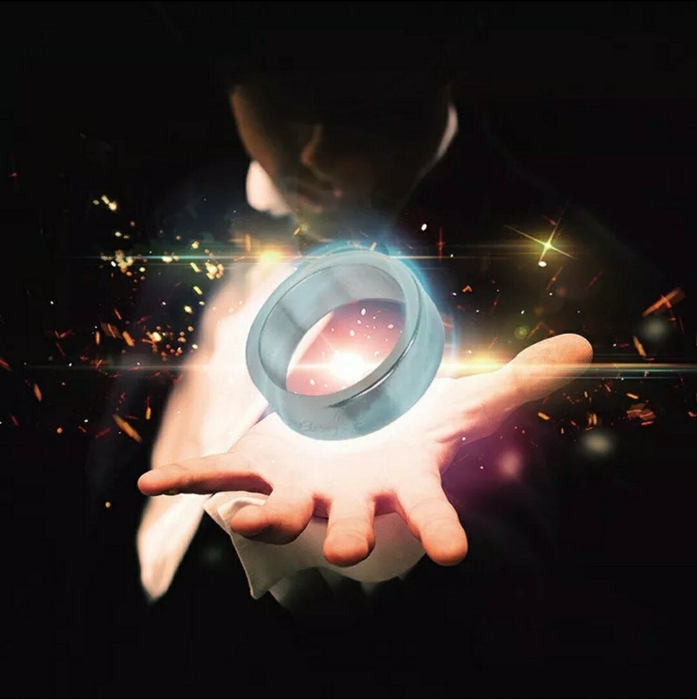 Magic Trick Ring Strong Magnetic Black Prop Learn Beginner Illusions T5