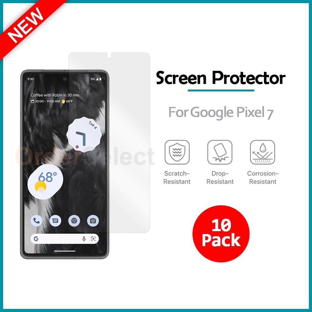 10-Pack LCD Ultra Clear HD Screen Protector for Android Phone Google Pixel 7