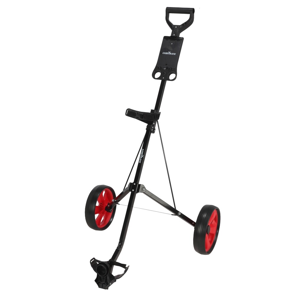 Caddymatic Golf i-Trac 2 Wheel Folding Golf Cart Black/Red