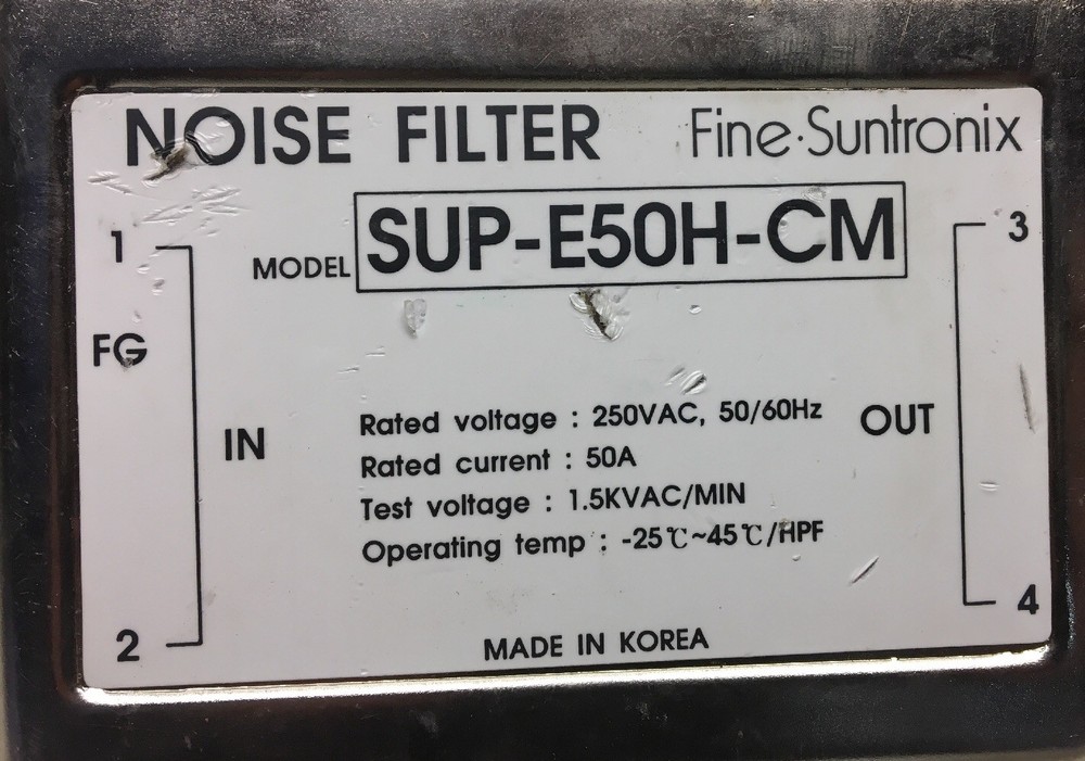 Fine Suntronix SUP-E50H-CM NOISE FILTER, USED