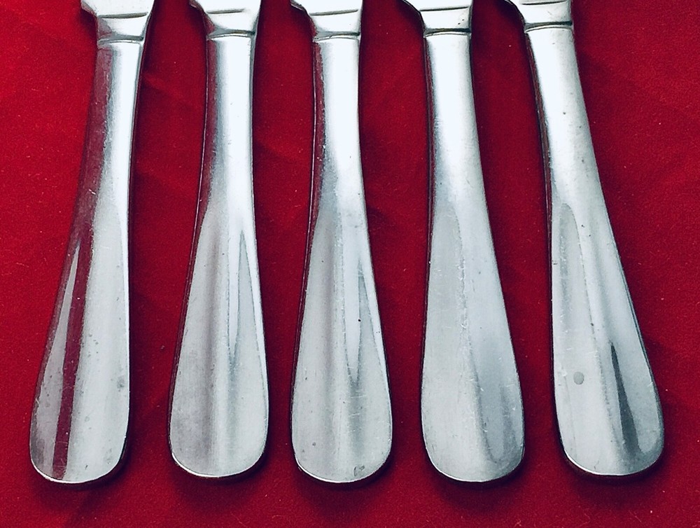 5 PFALTZGRAFF LEGACY SOLID DINNER KNIVES 8 7/8”GLOSSY STAINLESS FLATWARE RETIRED
