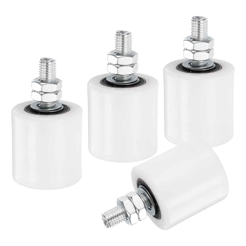 4Pcs Slide Gate Guide Roller 2" Nylon Sliding Gate Support Assembly, White