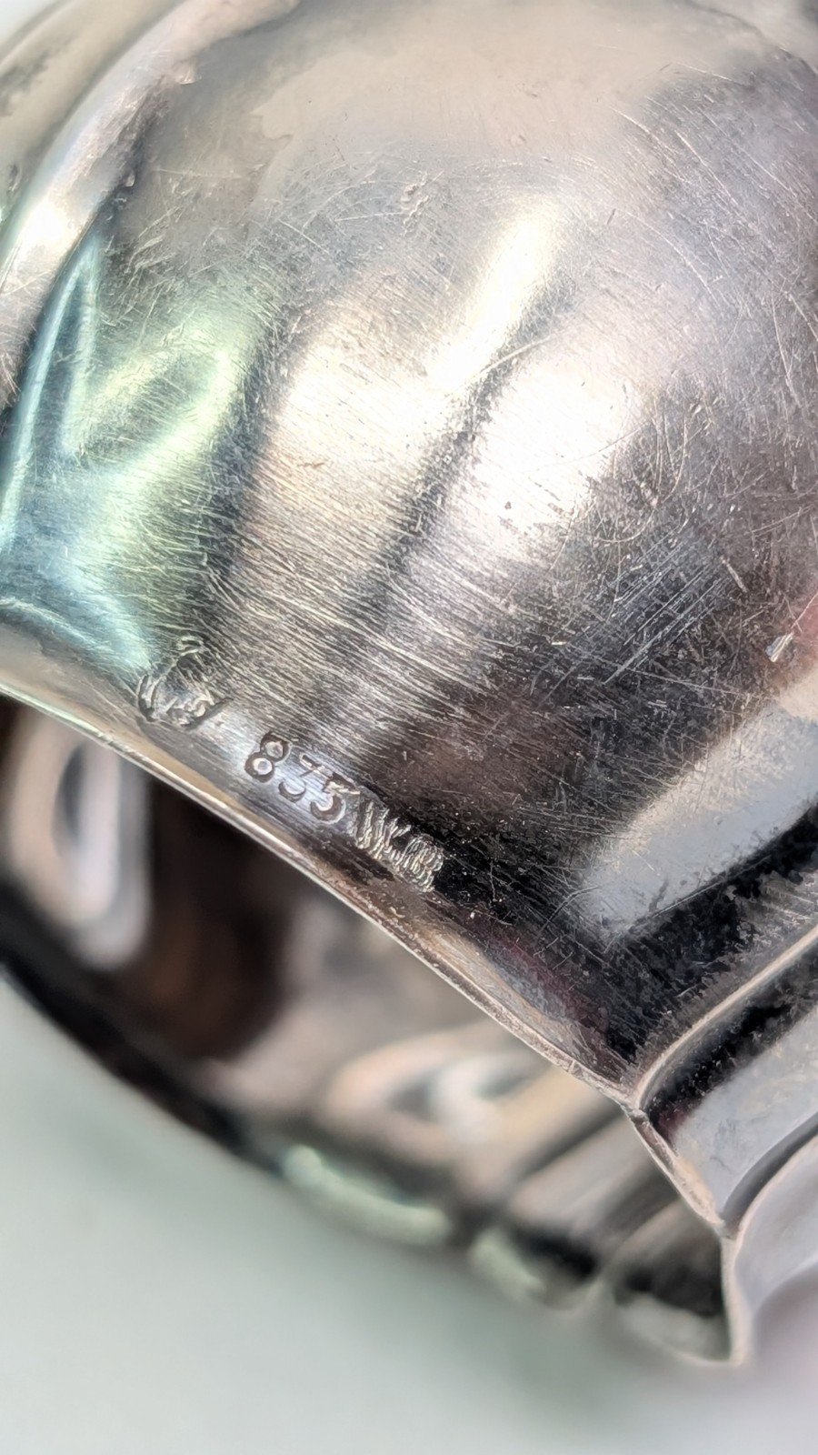 835 German Silver Napkin Ring Wilhelm Binder 36 Grams AU Monogram