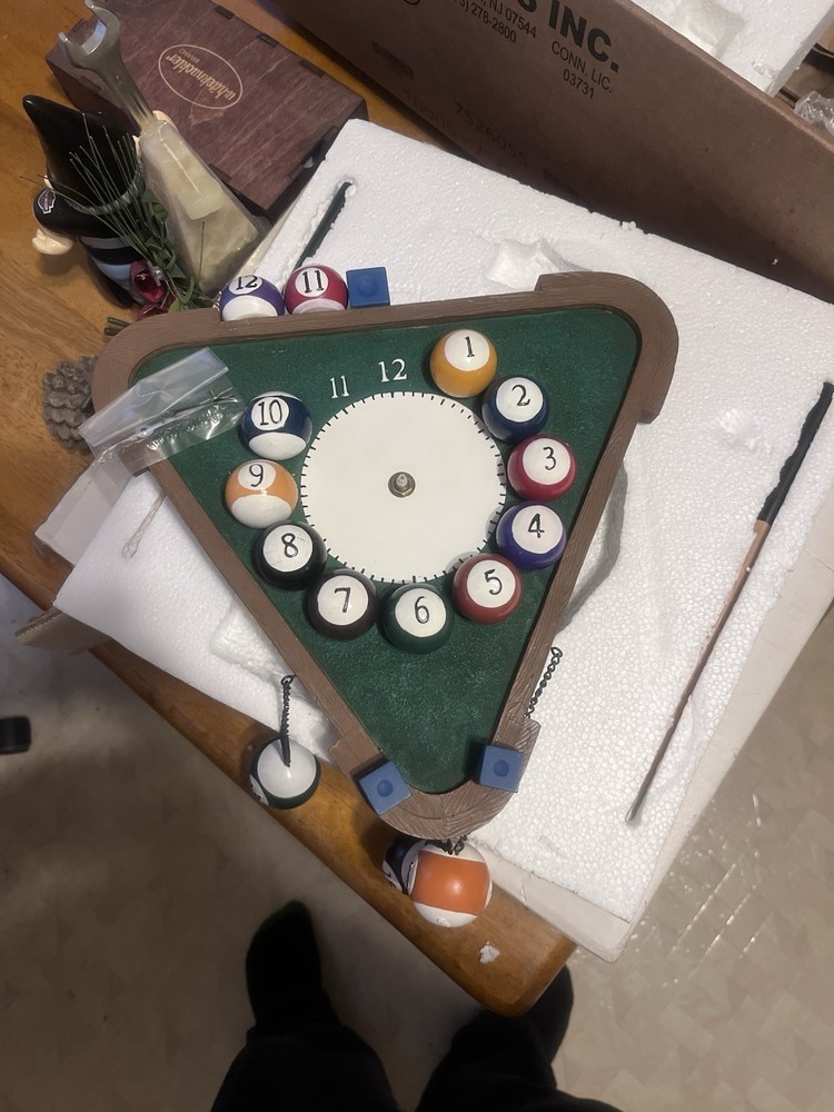 Time To Rack ‘em Billiards Clock NEW